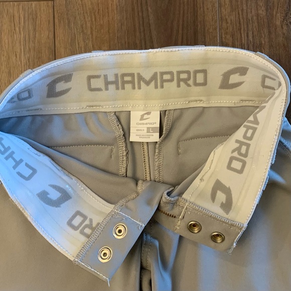 Champro Girls Softball Pants Low Rise Gray Youth Size Large - Picture 4 of 7